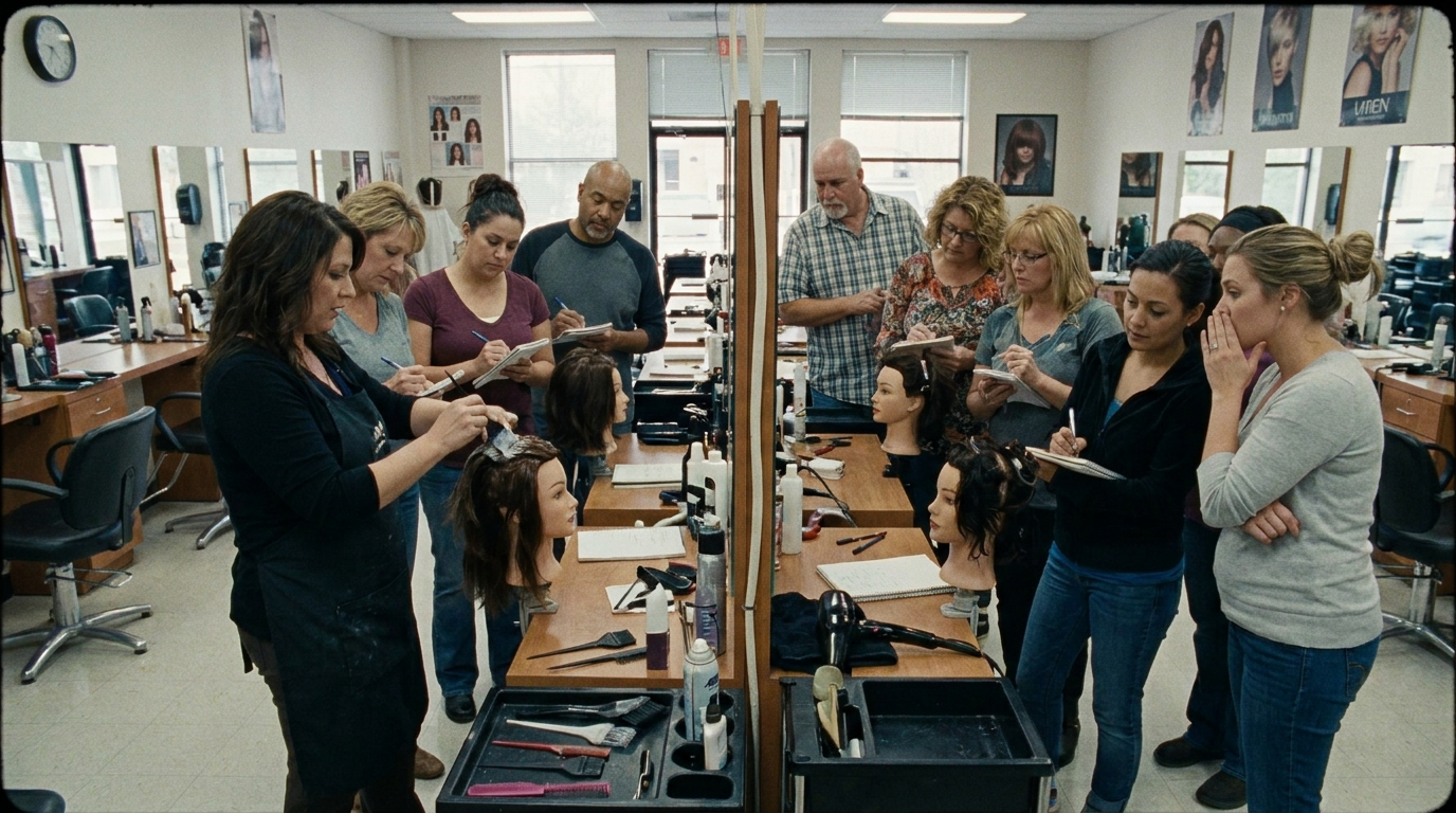 Morning beauty school class